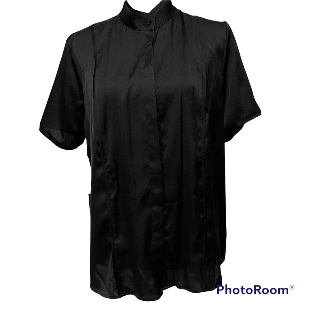 Worthington NWT Button Down Dress Shirt Black Size Large